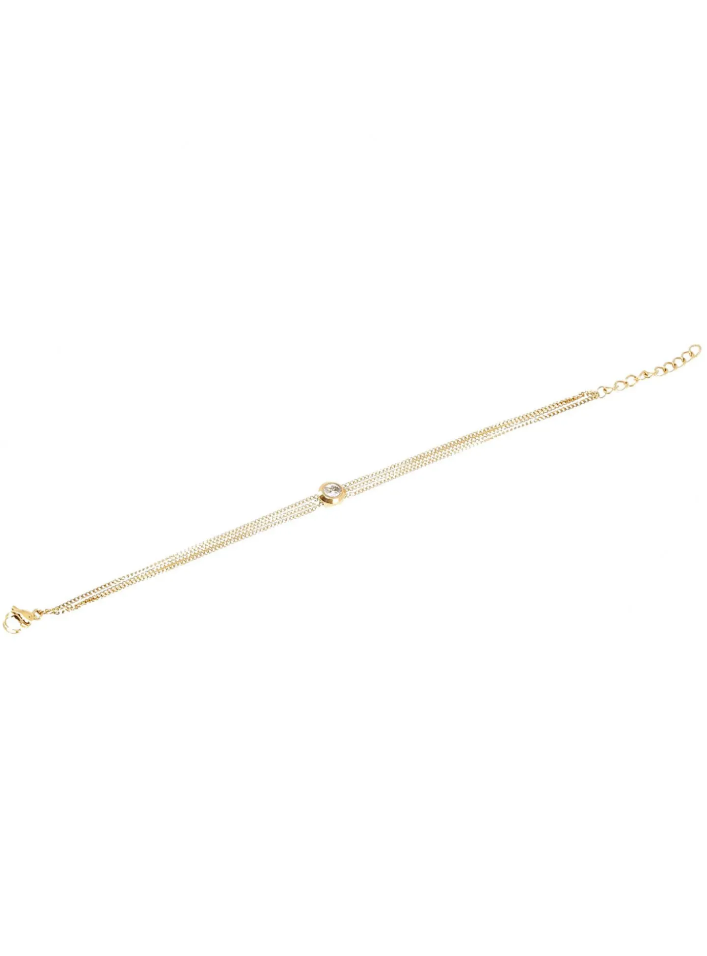 Bracelet Zag Bijoux triple chaîne acier doré oxyde
