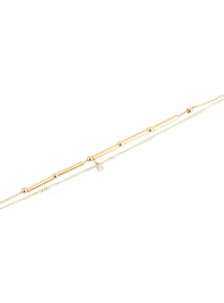 Bracelet Zag Bijoux Tube acier doré oxydes