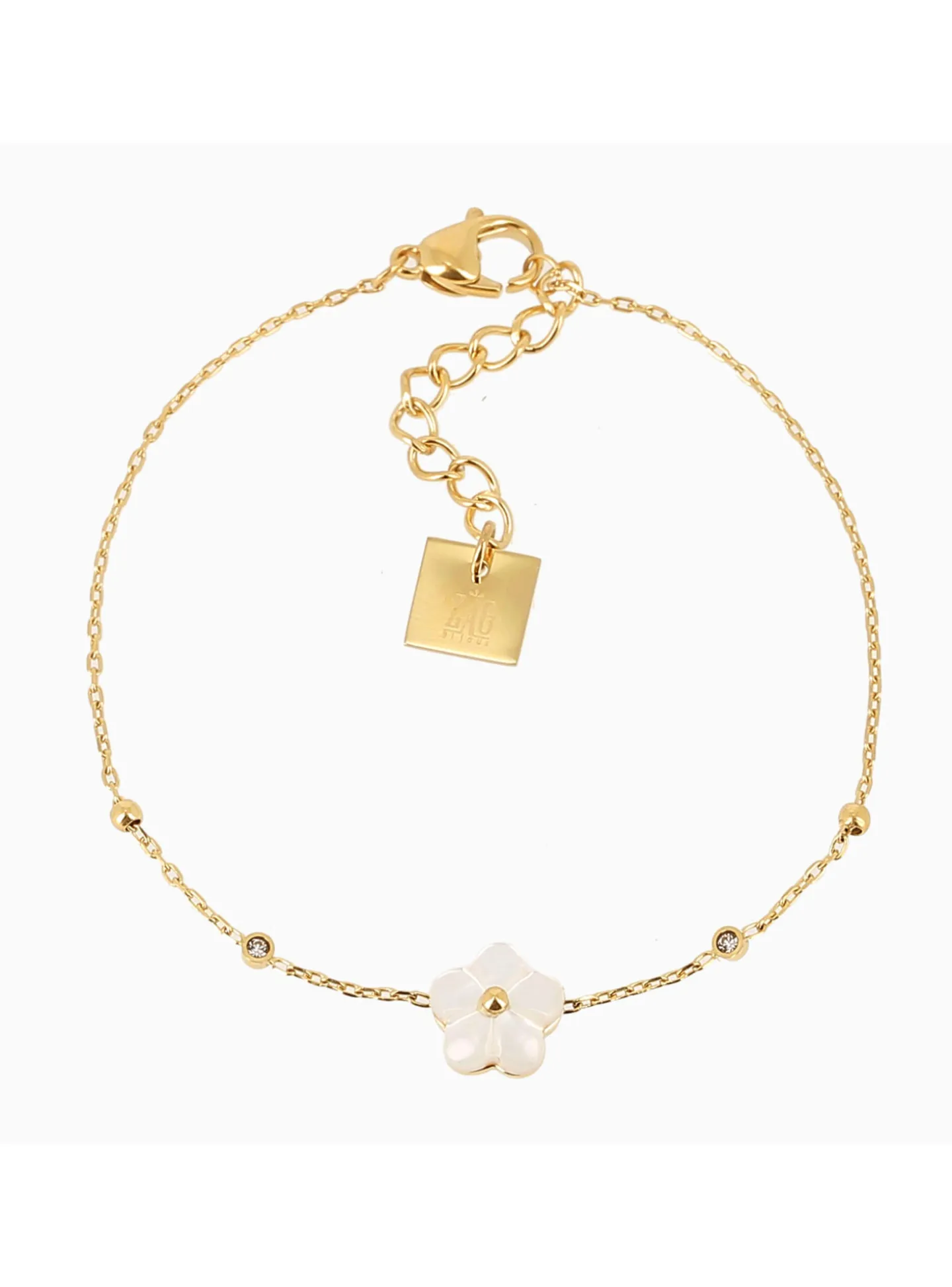Bracelet Zag Bijoux Vahine acier doré nacre