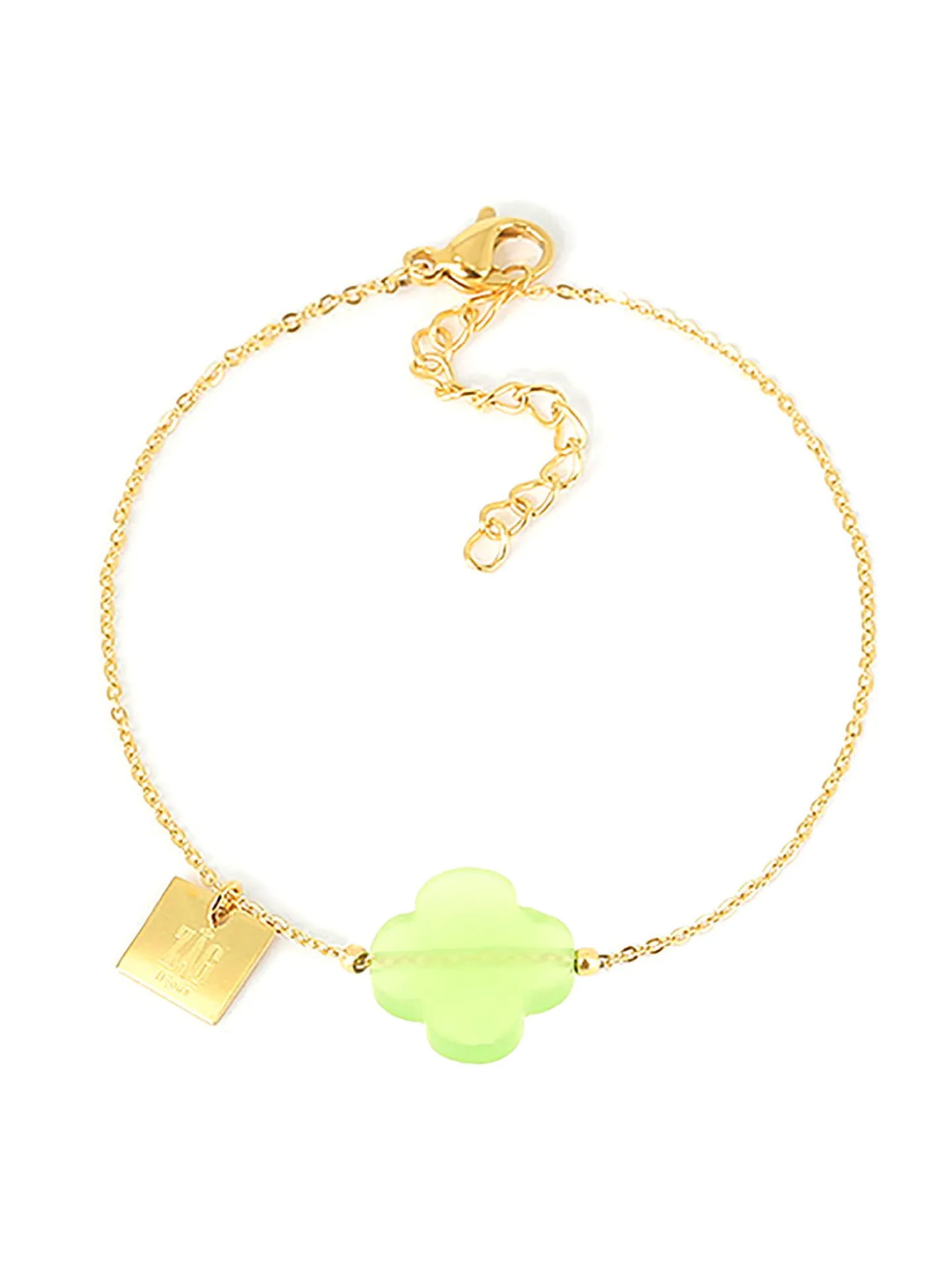 Bracelet Zag Bijoux Vega trèfle vert clair