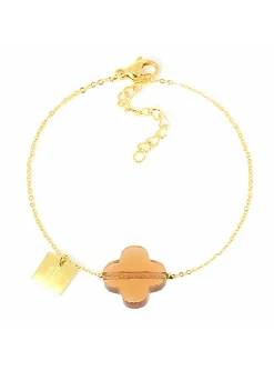 Bracelet Zag Bijoux Vega tréfle ambré