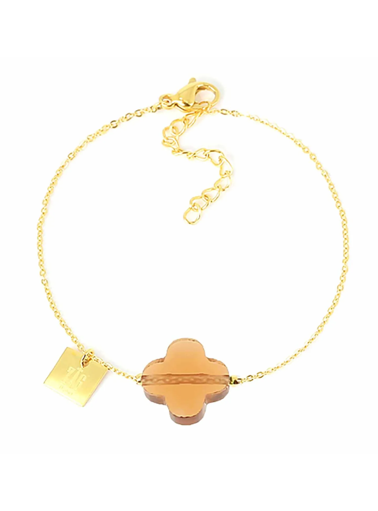 Bracelet Zag Bijoux Vega tréfle ambré