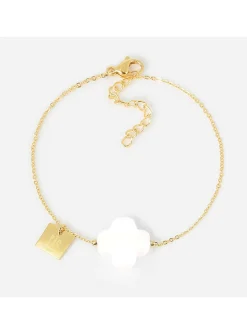 Bracelet Zag Bijoux Vega blanc acier doré