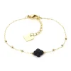 Bracelet Zag Bijoux Velasquez acier doré bleu nuit