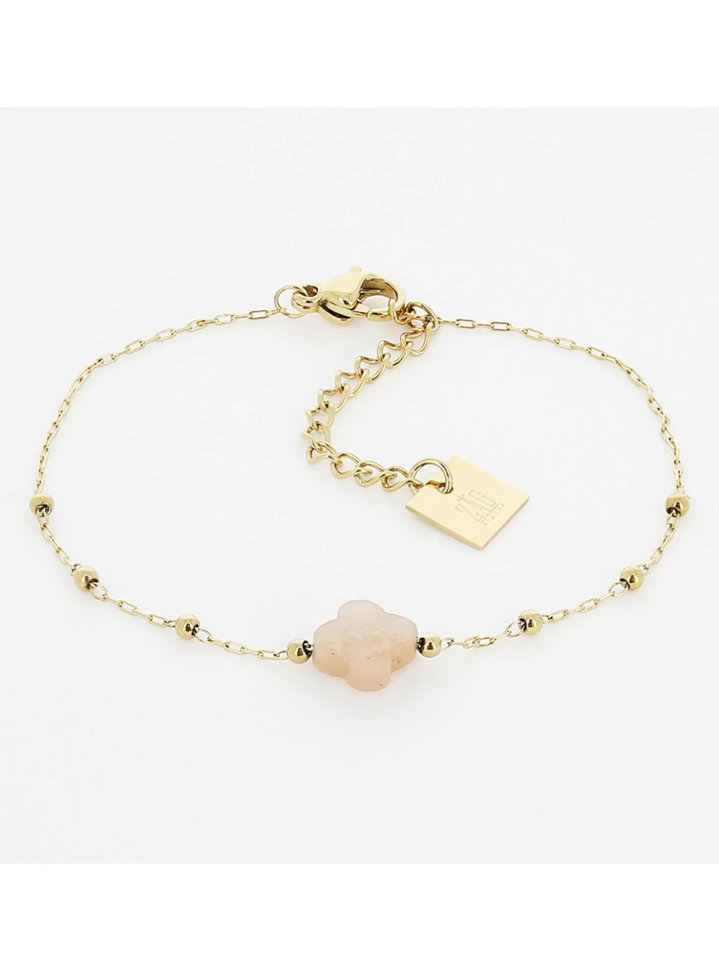 Bracelet Zag Bijoux Velasquez pierre de soleil_x005f_x000D_lacier doré