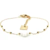 Bracelet Zag Bijoux Velasquez agate blanche_x005f_x000D_acier doré