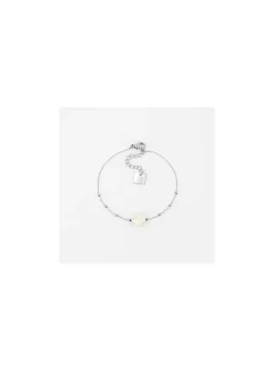 Bracelet Zag Bijoux Velasquez acier et nacre blanche