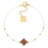 Bracelet Zag Bijoux Velasquez trèfle agate rouge