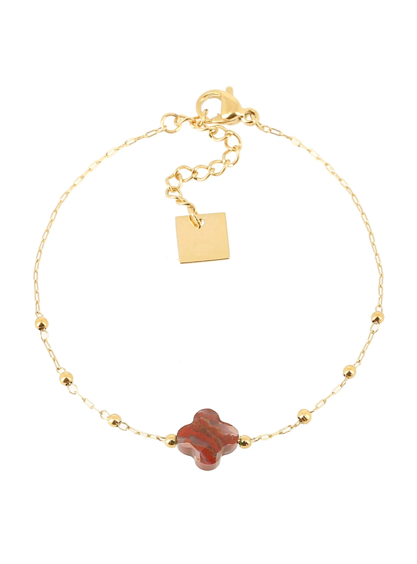 Bracelet Zag Bijoux Velasquez trèfle agate rouge