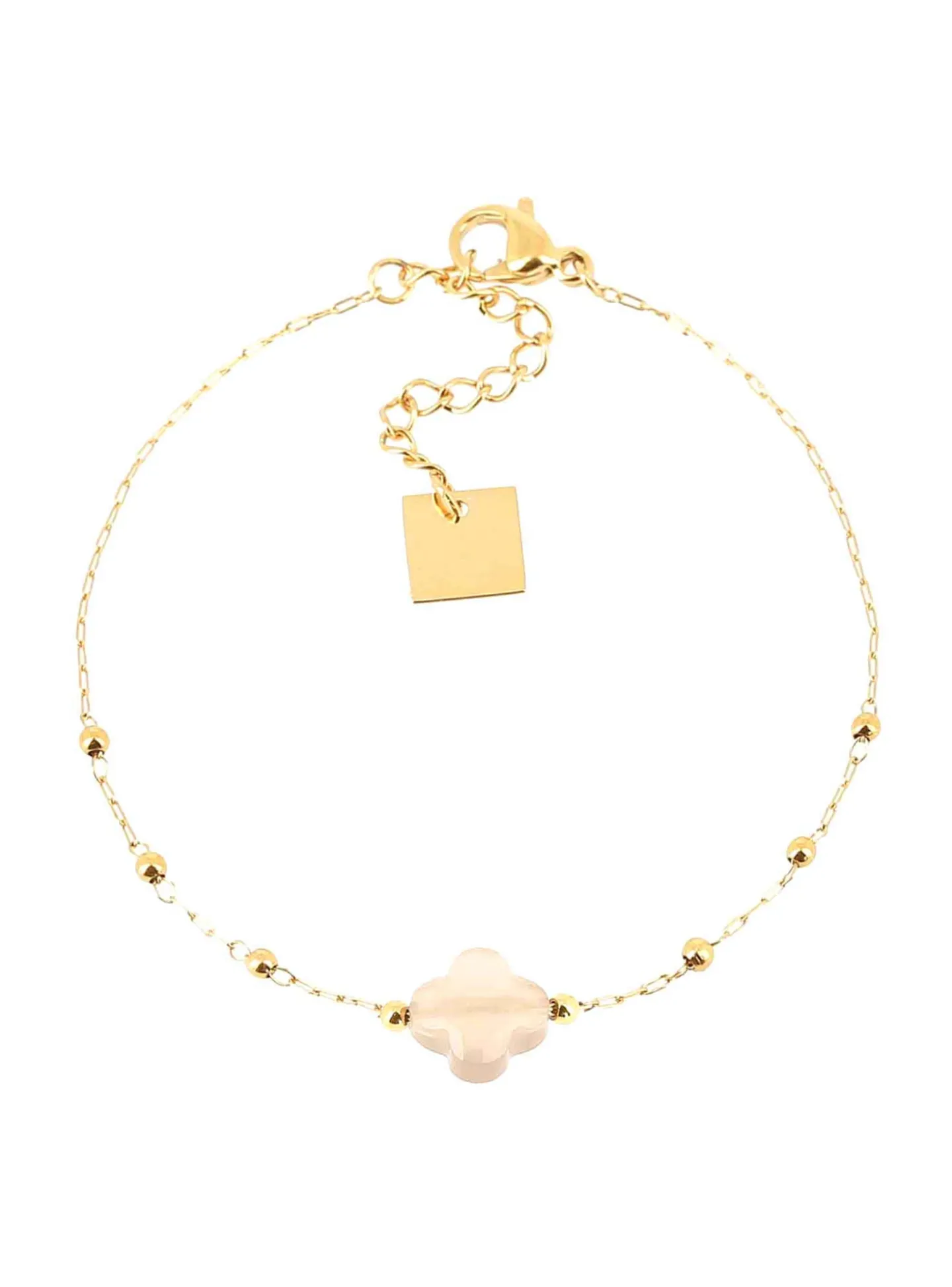 Bracelet Zag Bijoux Velasquez acier doré agate grise