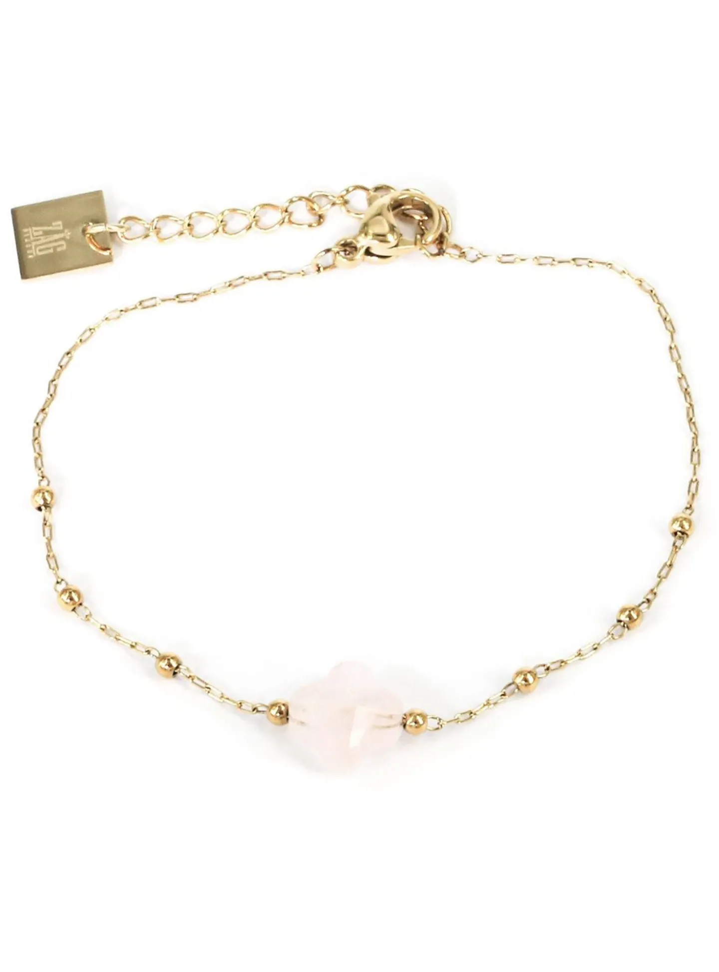 Bracelet Zag Bijoux Velasquez pierre de soleil_x005f_x000D_lacier doré