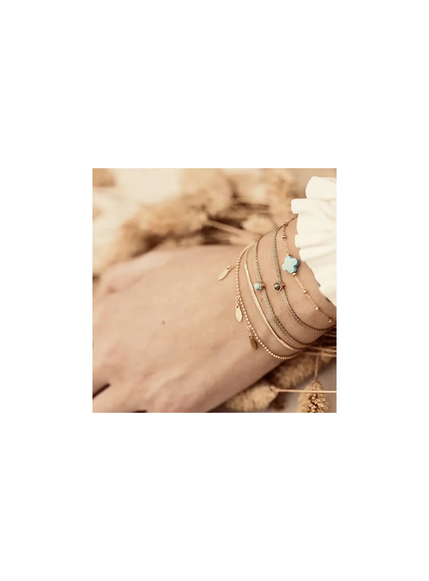 Bracelet Zag Bijoux Velasquez acier doré Amazonite