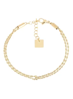 Bracelet Zag Bijoux Zeta acier doré torsadé croisé