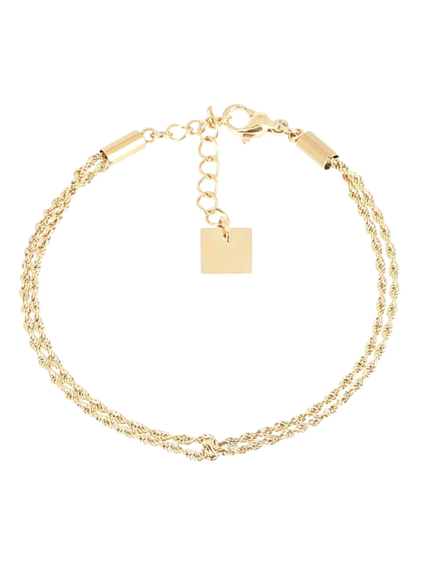 Bracelet Zag Bijoux Zeta acier doré torsadé croisé