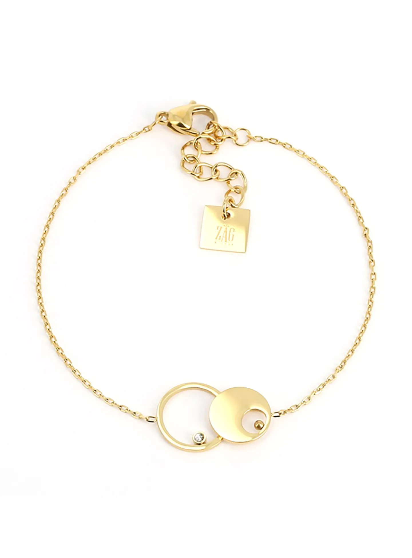 Bracelet Zag Ceres acier doré