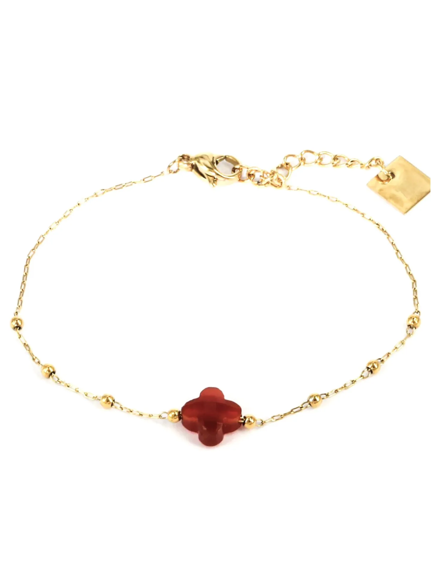 Bracelet Zag Velasquez acier doré Cornaline