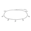 Chaine de cheville Lotus Silver feuilles
