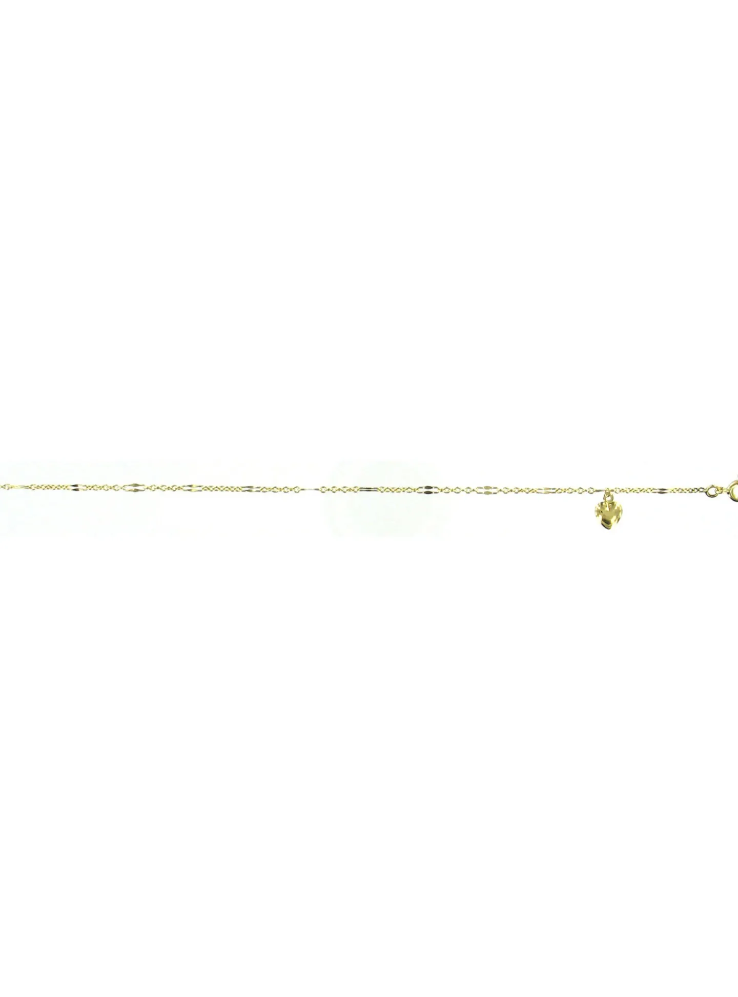 Chaine de cheville or jaune 18 carats pampille coeur