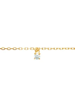 Chaine de cheville plaqué or pampille zirconium