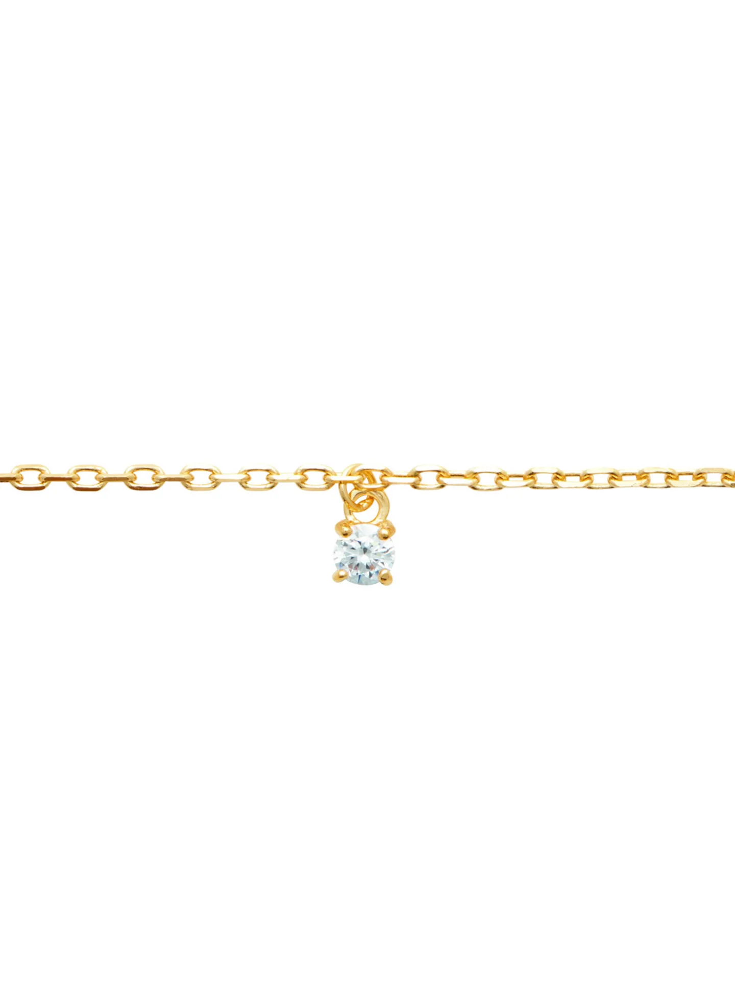 Chaine de cheville plaqué or pampille zirconium