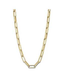 Chaine femme maille forçat Lotus acier doré