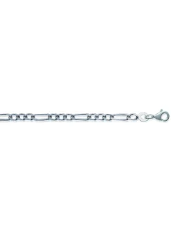 Chaîne argent rhodié maille alternée 1/3 55 cm