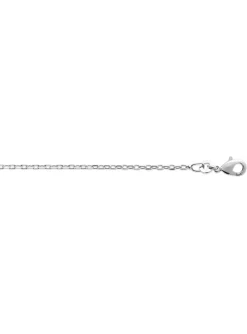 Chaîne Brillaxis argent rhodié maille forçat 50cm