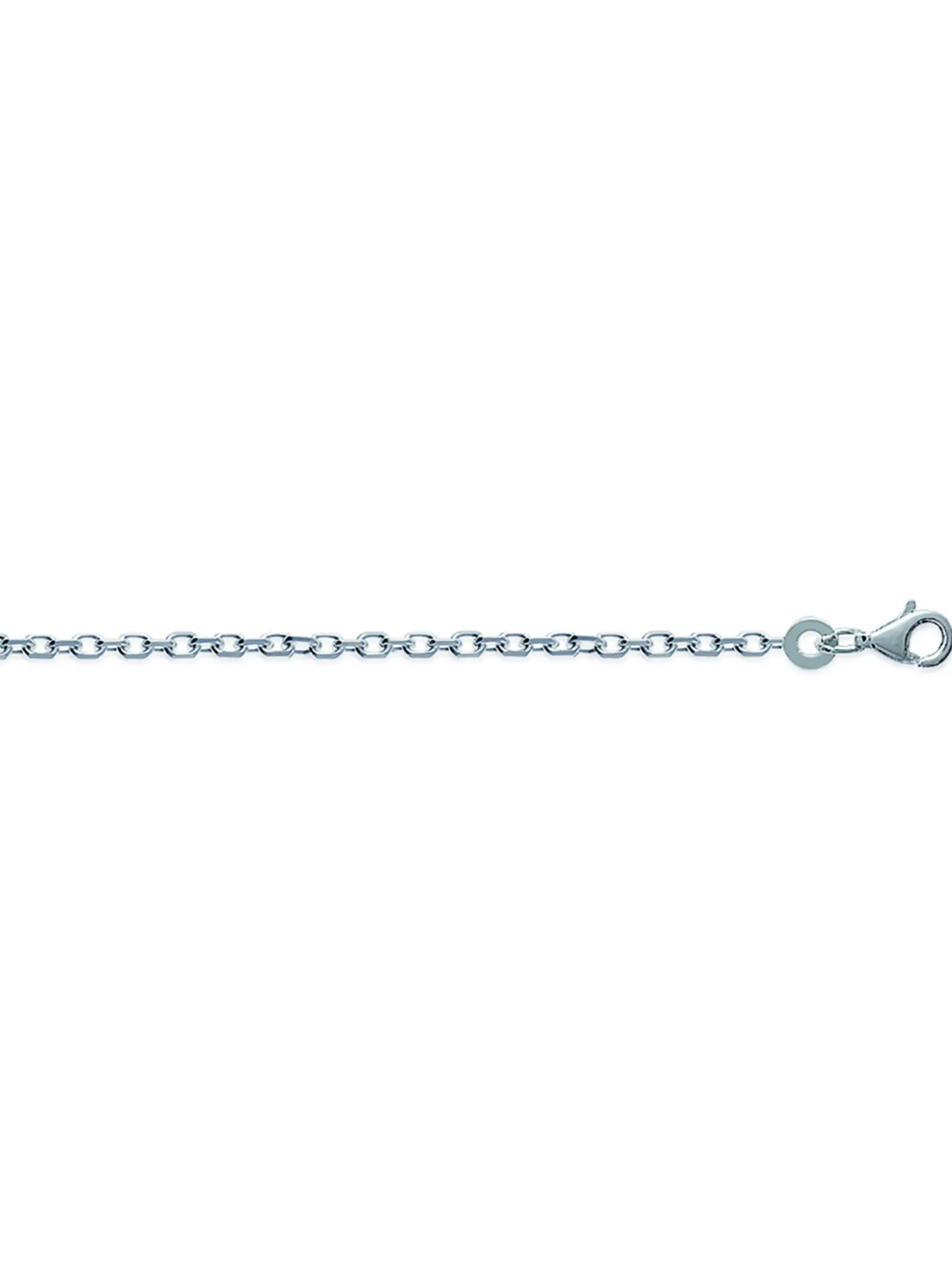 Chaîne Brillaxis argent rhodié maille forçat 40 cm