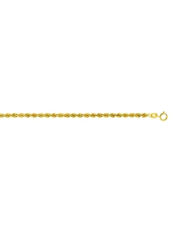 Chaîne Brillaxis corde creuse 2.7mm or jaune 9K