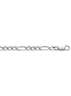 Chaîne Brillaxis maille figaro argent rhodié 55cm