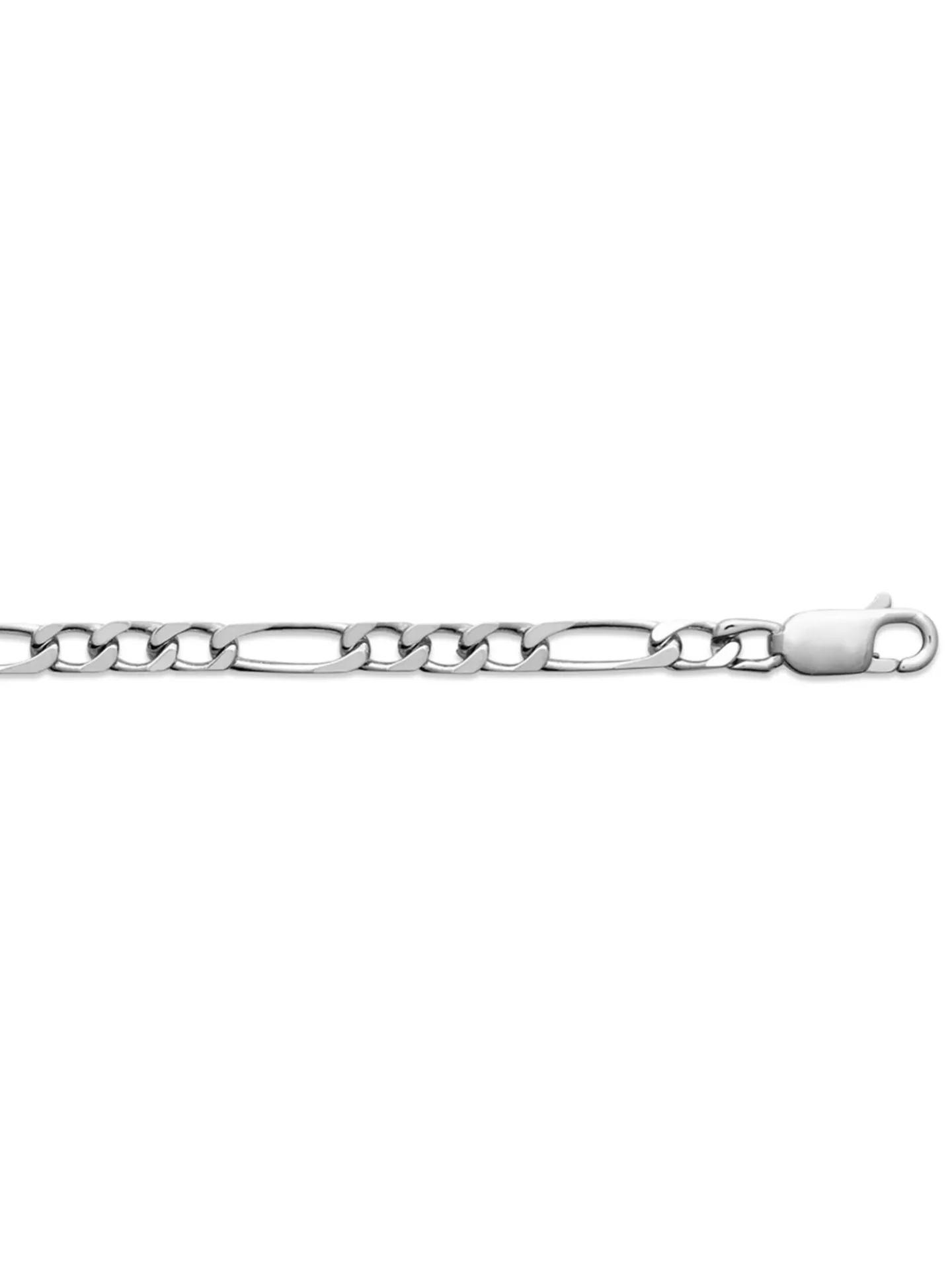 Chaîne Brillaxis maille figaro argent rhodié 55cm