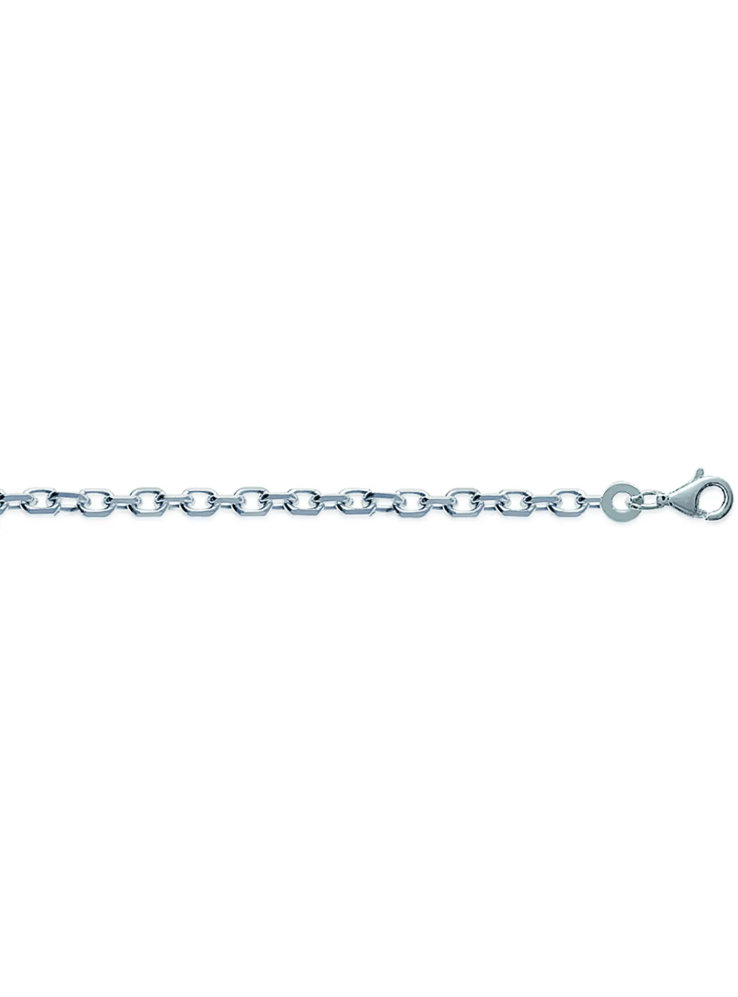 Chaîne Brillaxis maille forçat argent rhodié 50cm