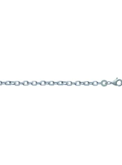 Chaîne Brillaxis maille forçat argent rhodié 45cm
