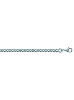 Chaîne Brillaxis maille gourmette argent rhodié 50cm