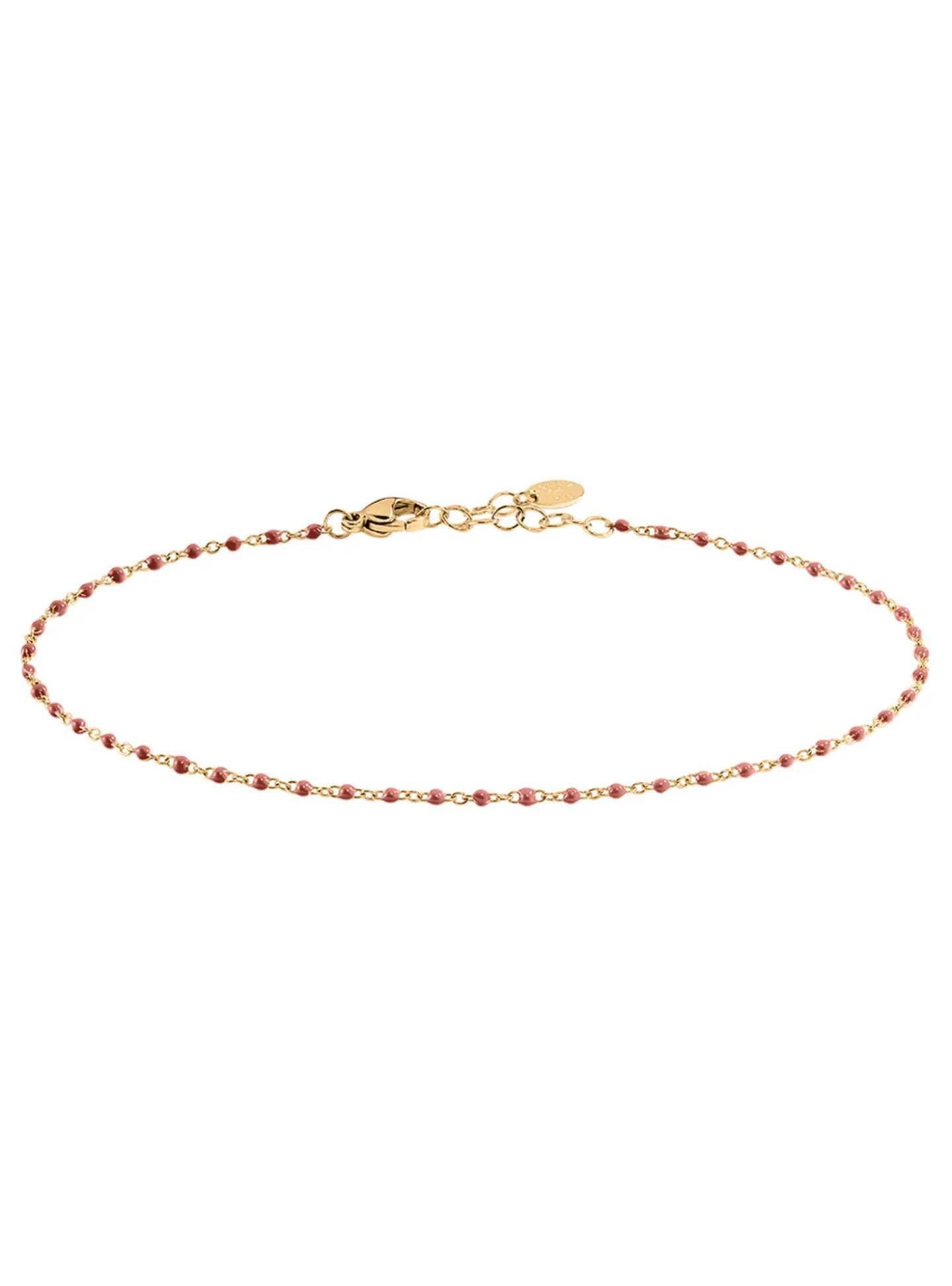 Chaîne de cheville Agatha Smarty acier doré perles_x005f_x000D_émail corail
