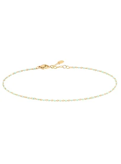 Chaîne de cheville Agatha Smarty acier doré perles_x005f_x000D_émail turquoise