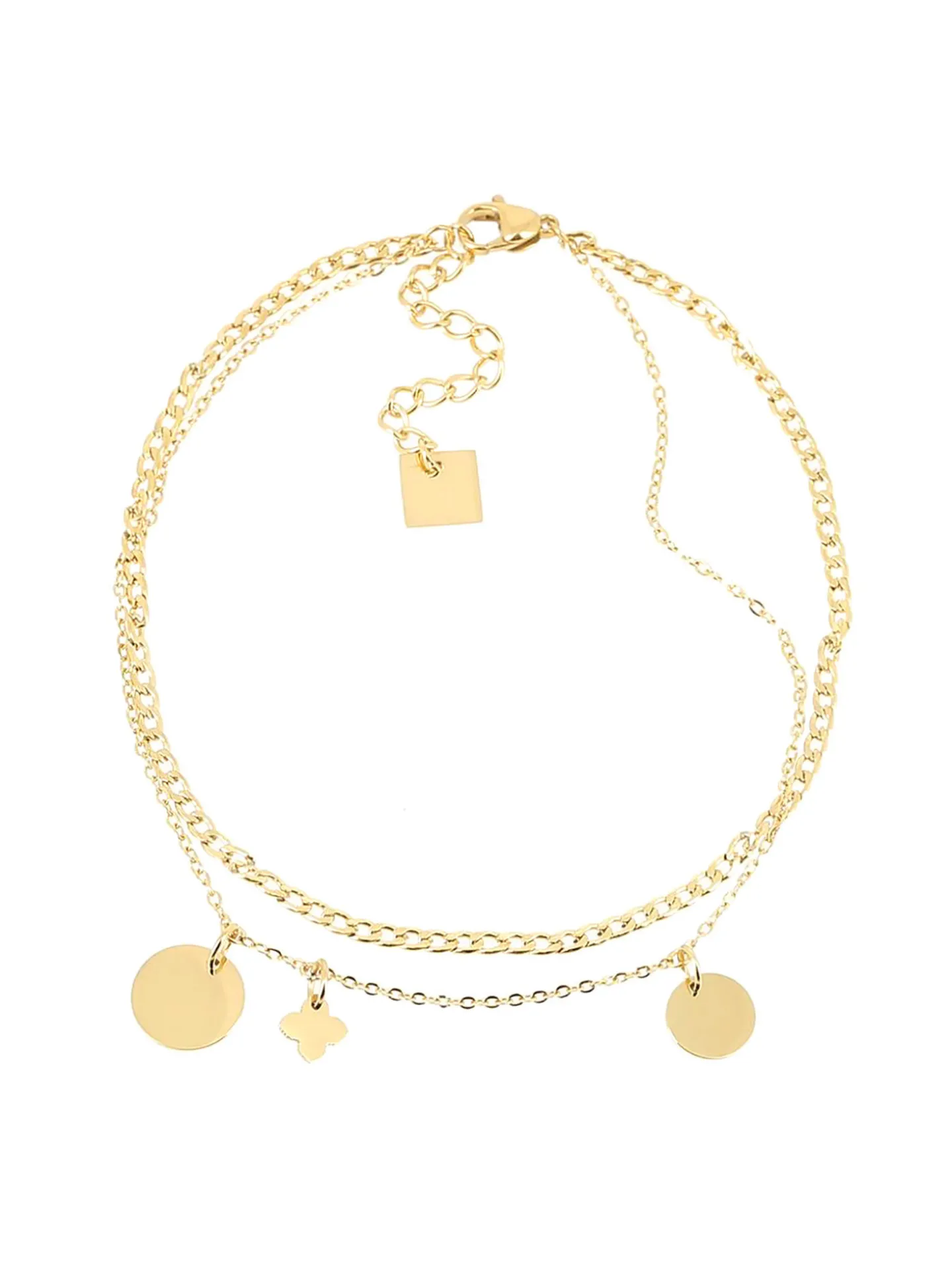 Chaîne de cheville Zag Bijoux Pastillas acier doré