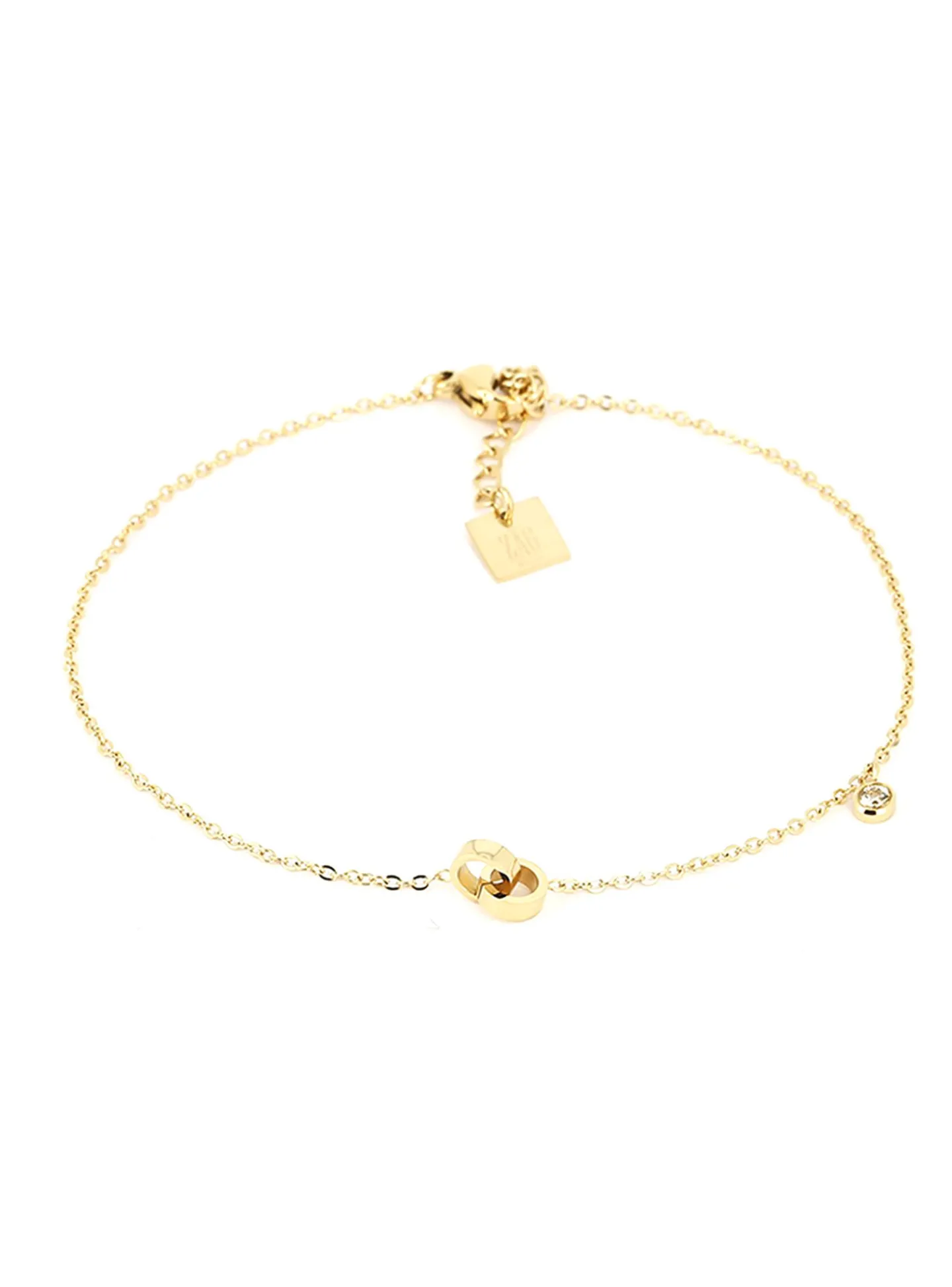 Chaîne de cheville Zag Bijoux Menottes acier doré