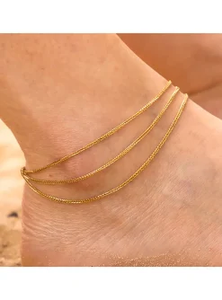 Chaîne de cheville Zag Bijoux Claudine acier doré