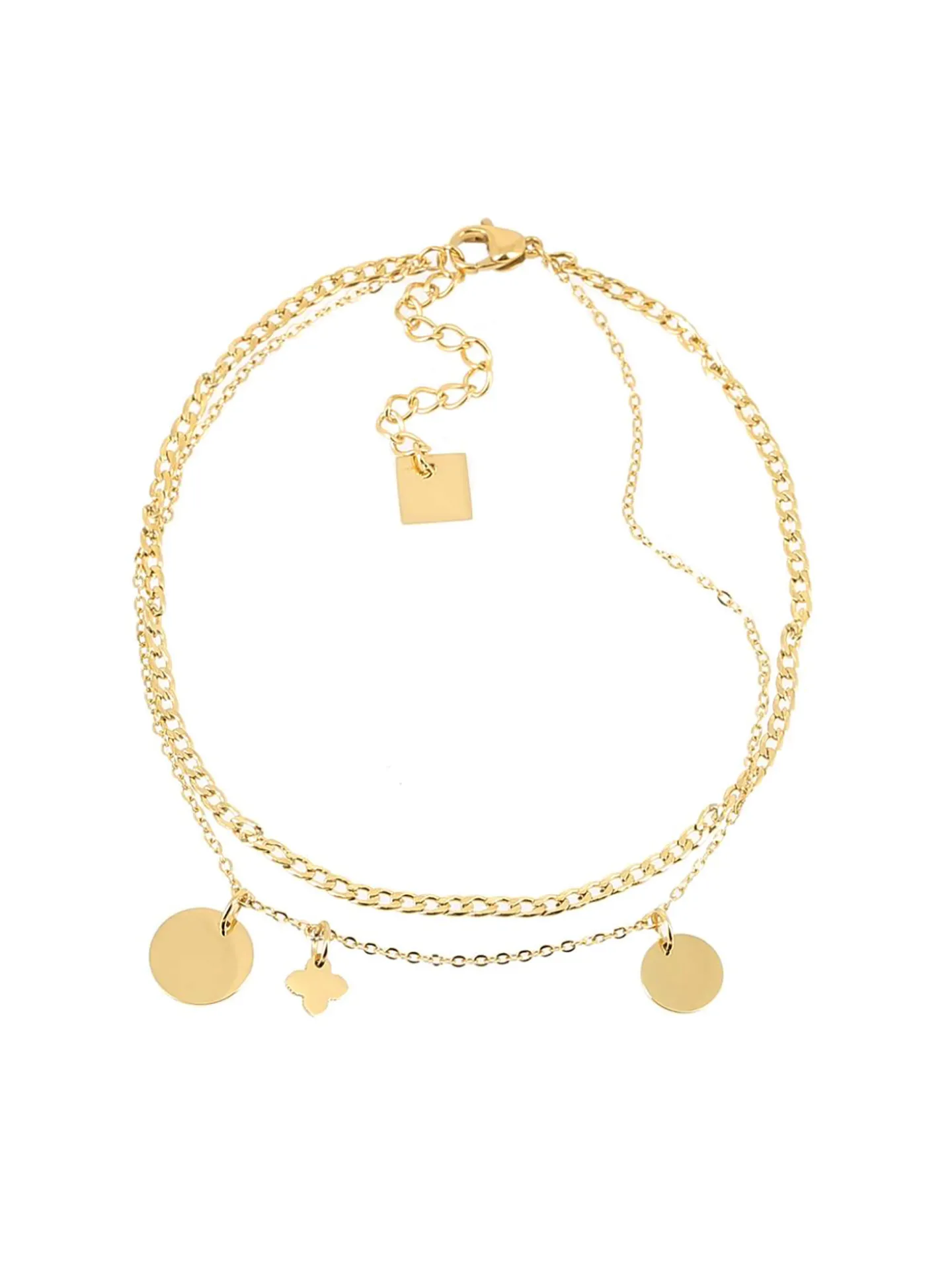 Chaîne de cheville Zag Bijoux Pastillas acier doré