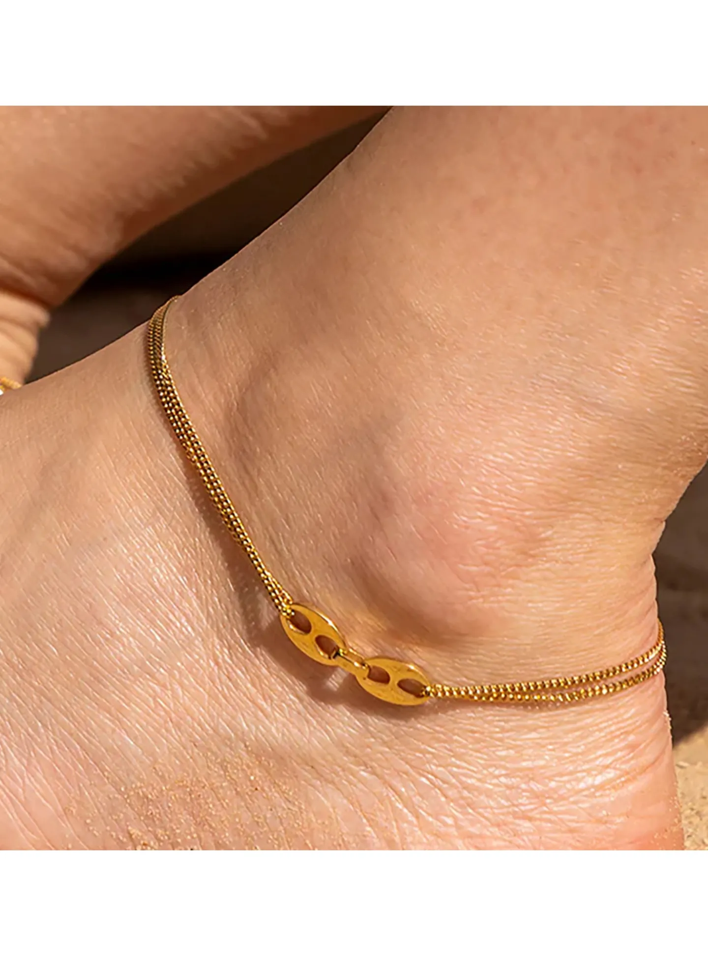 Chaîne de cheville Zag Bijoux Aude acier doré