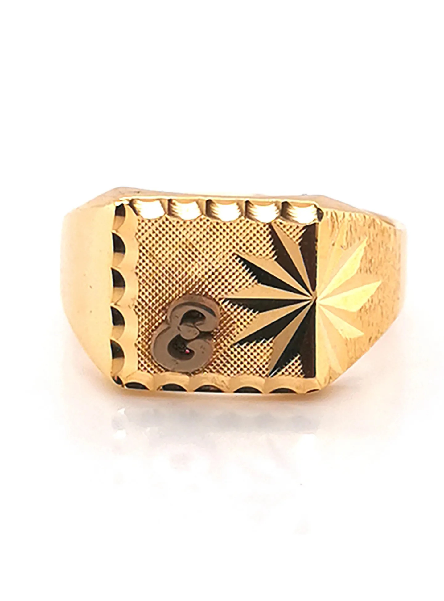 Chevalière Brillaxis or jaune 9 carats