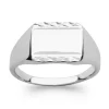 Chevalière homme Brillaxis argent rhodié