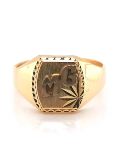 Chevalière homme Brillaxis or jaune 9 carats