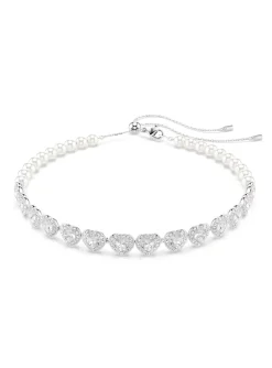 Choker Tennis Ariana Grande x Swarovski Angelic_x005f_x000D_coeurs argentés Crystal Pearls