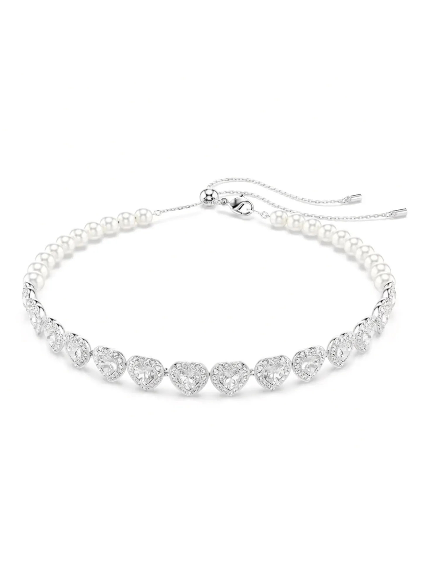 Choker Tennis Ariana Grande x Swarovski Angelic_x005f_x000D_coeurs argentés Crystal Pearls