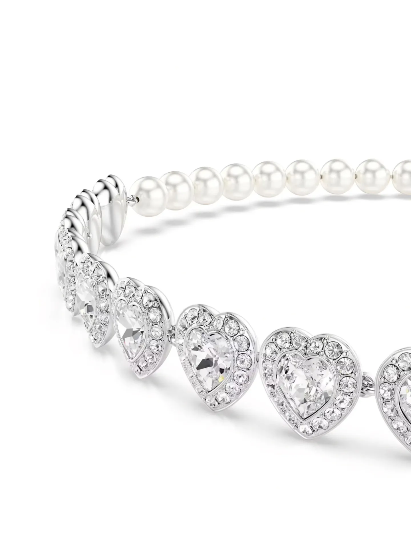 Choker Tennis Ariana Grande x Swarovski Angelic_x005f_x000D_coeurs argentés Crystal Pearls