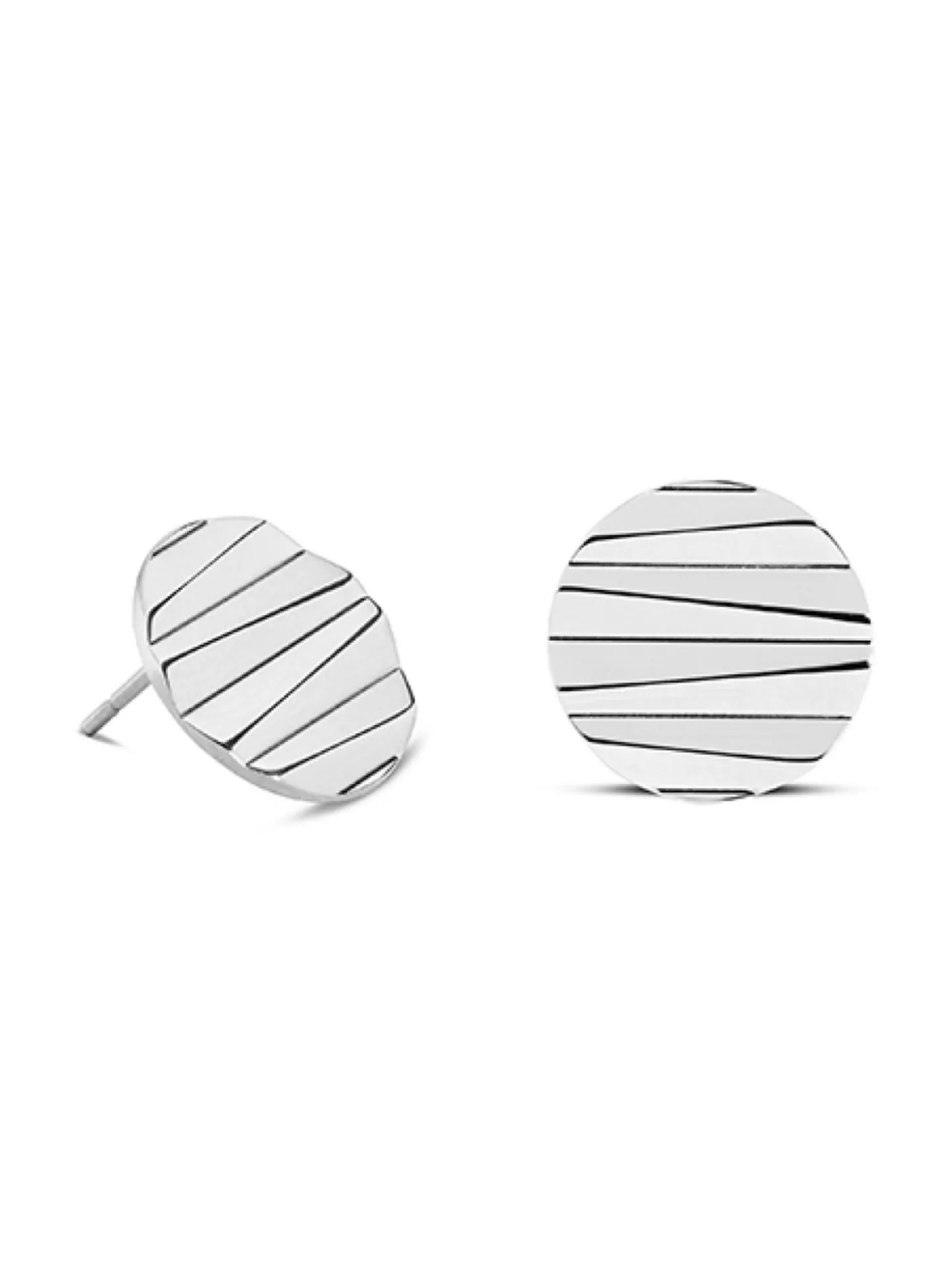 Clous d'oreilles Coeur de Lion Round Wave Silber