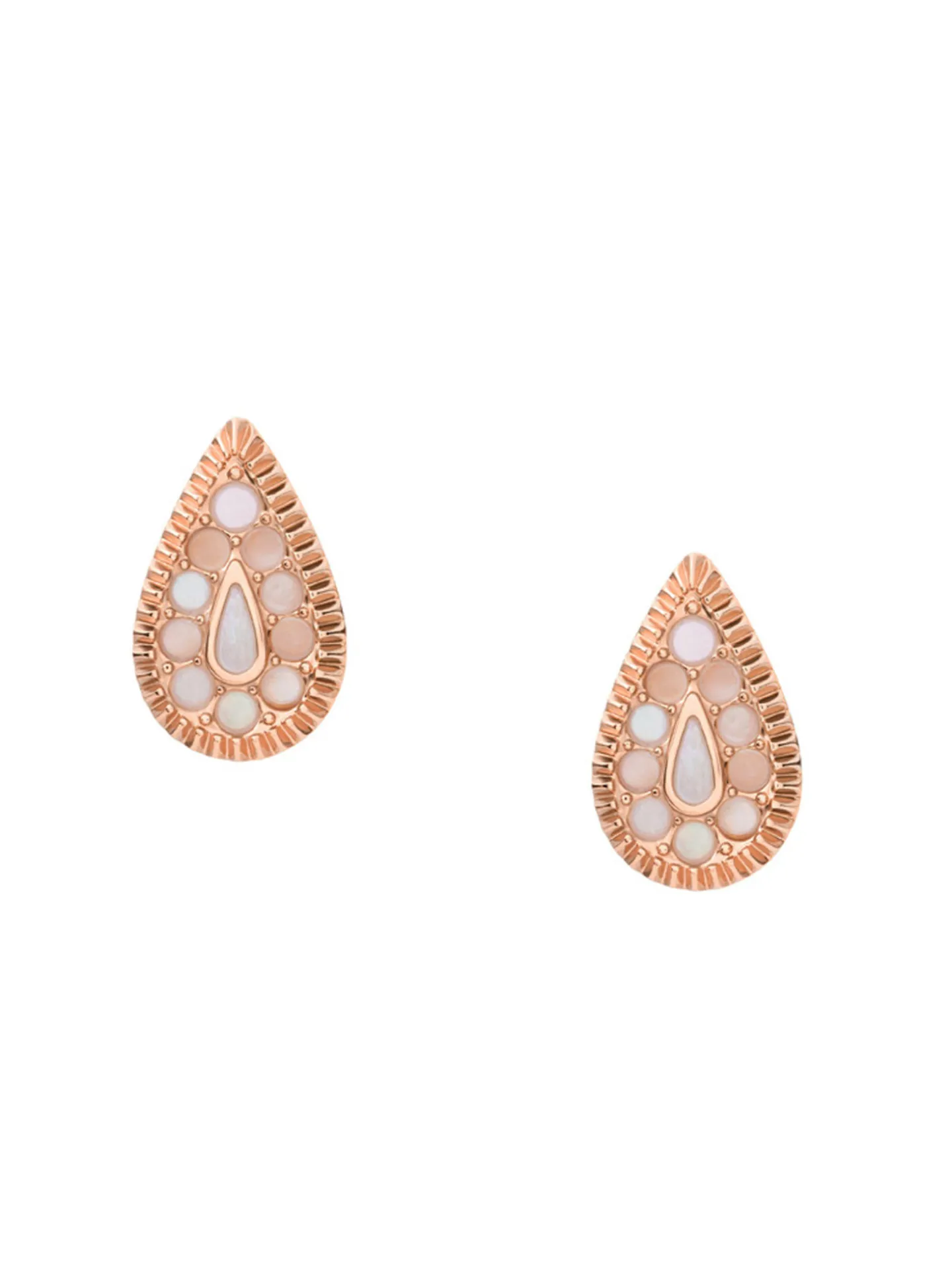Clous d'oreilles Fossil Mosaic Teardrop en nacre