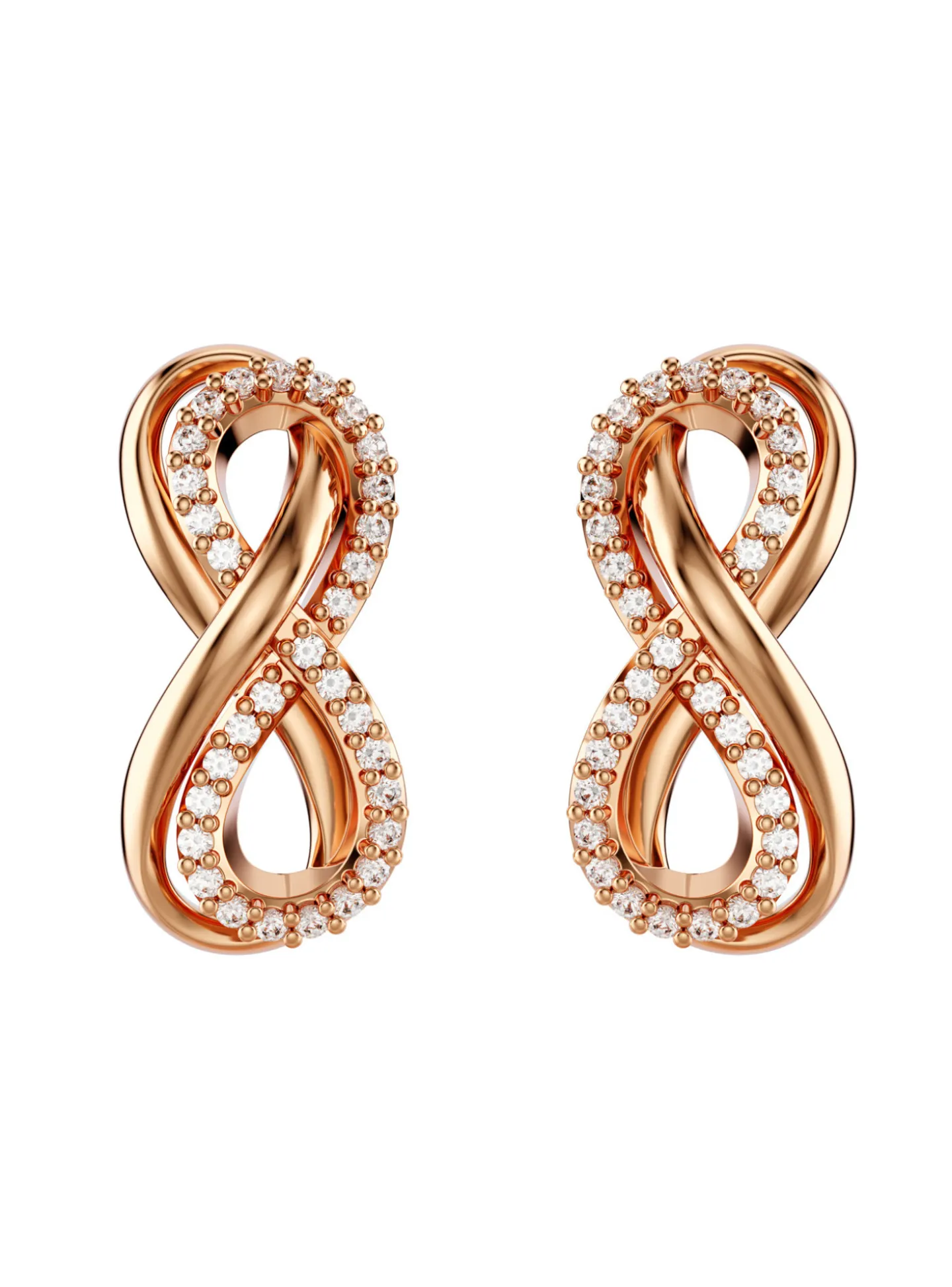 Clous d'oreilles Swarovski Hyperbola infini rosés